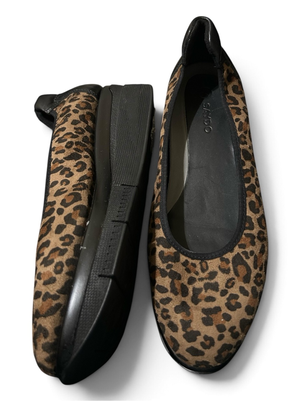 SAYDO Leopard Print Women's Comfort Wedge Styled Ballet Flats Animal Print